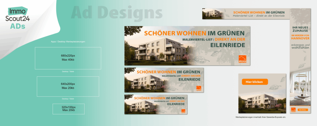 real estate brochure, Immobilien-Exposé, Immoscout24 ad